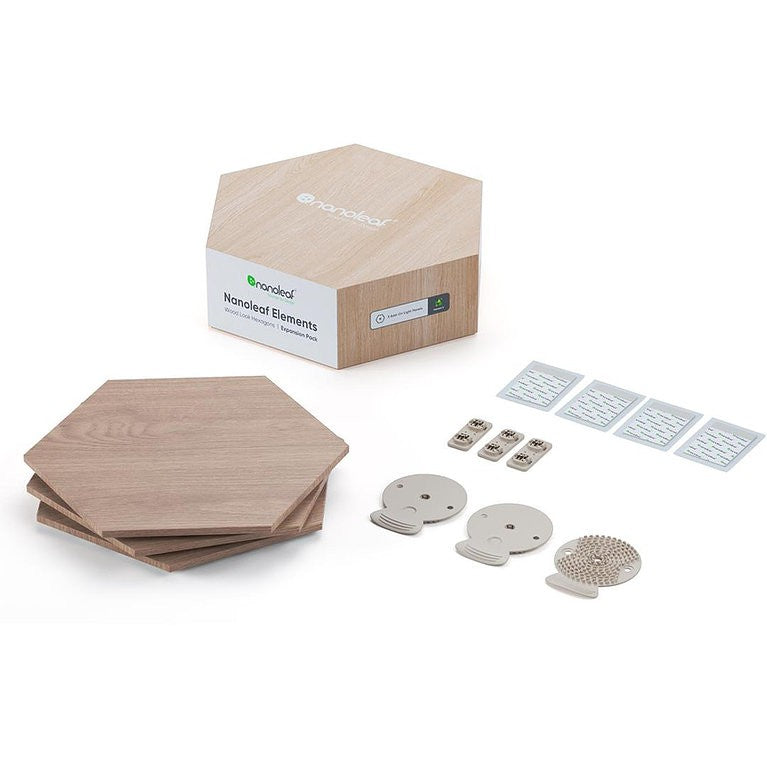 Nanoleaf Elements Wood Look Hexagons - Smart Light Smarter Kit (3/7 Light Hexagons)