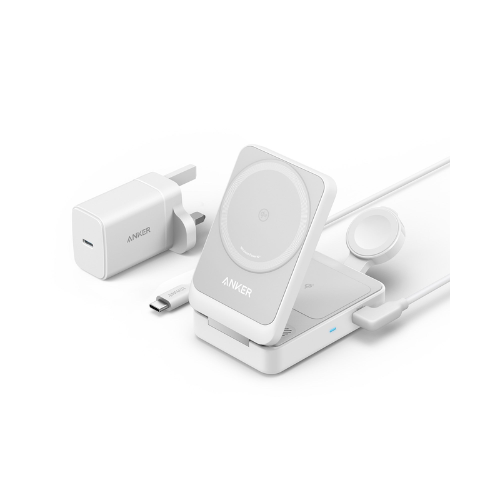 ANKER MagGo Wireless Charging Station (15W, Foldable 3-in-1)