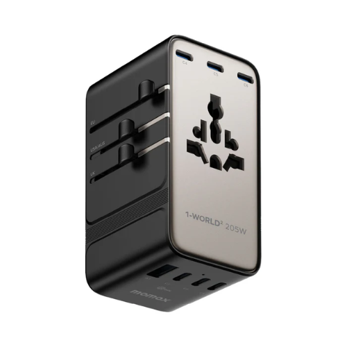 MOMAX 1-World² 205W 7-Port Dual AC Travel Adapter UA28