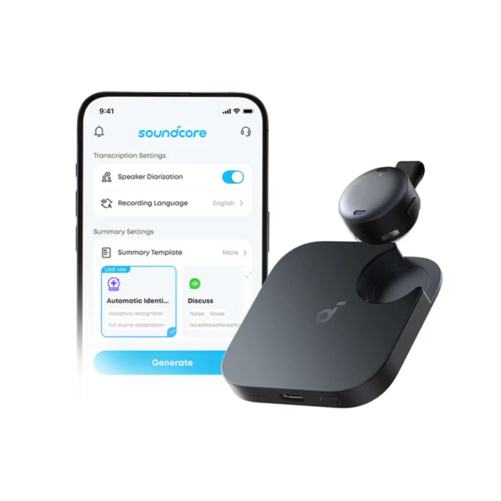 Anker Soundcore Work Coin-Sized AI Voice Recorder (D3200)