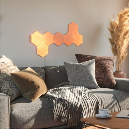 Nanoleaf Elements Wood Look Hexagons - Smart Light Smarter Kit (3/7 Light Hexagons)