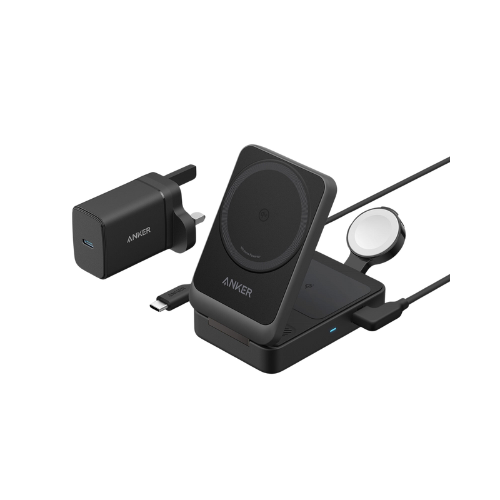 ANKER MagGo Wireless Charging Station (15W, Foldable 3-in-1)