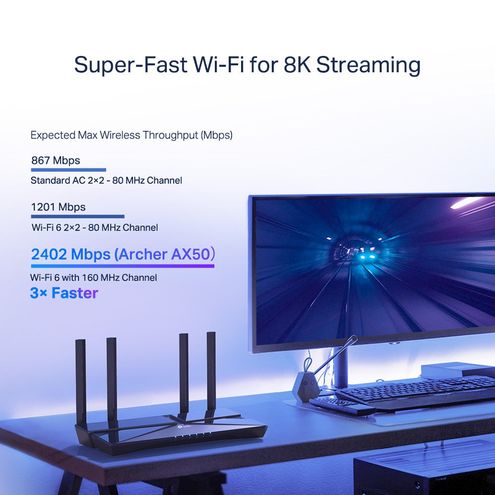 TP-Link Archer AX50 AX3000 Dual Band Gigabit Wi-Fi 6 Router
